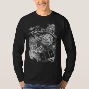 T-shirt Volleyball Papa, Black Grunge Volleyball