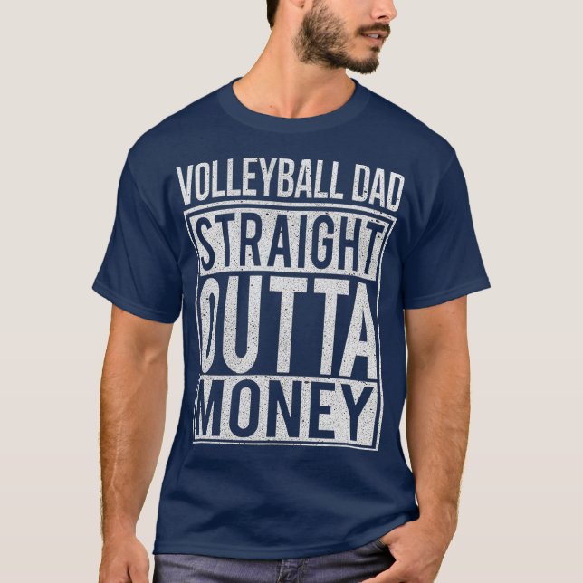 T-shirt Volleyball papa droit devant l'argent Je drôle (Devant)