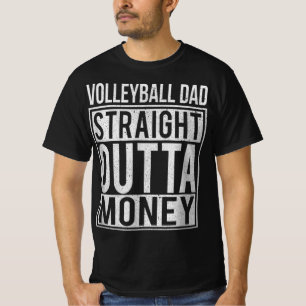 T-shirt Volleyball papa droit devant l'argent Je m'amuse