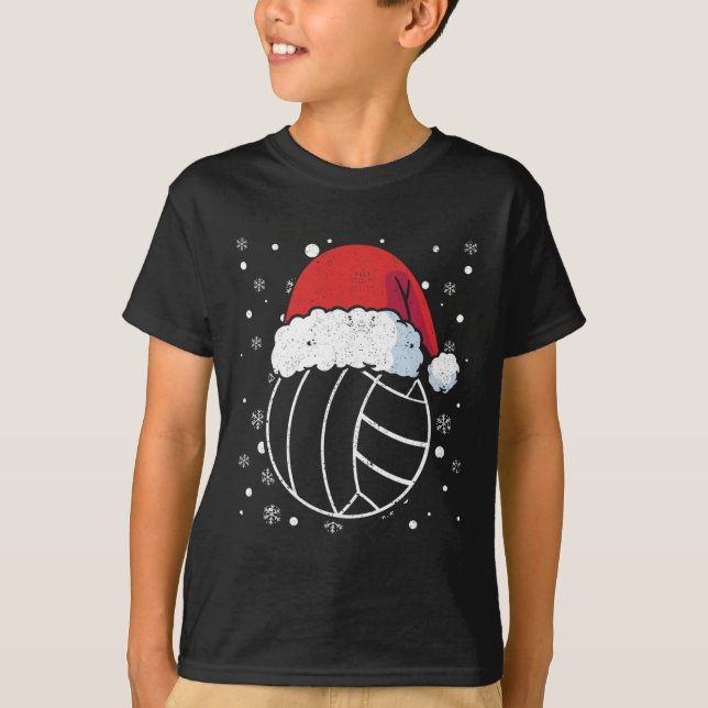 T-shirt Volleyball Santa Claus Casquette Sports Noël Pjs X (Devant)
