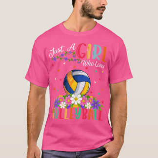 T-shirt Volleyball Sports Amateur Juste Une Fille Qui Aime