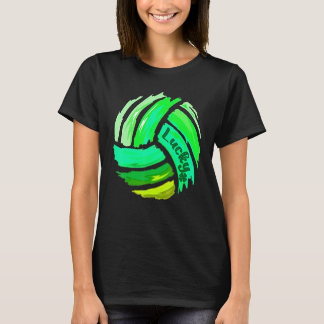 T-shirt Volleyball St. Patrick's Day Lucky Irish (Devant)