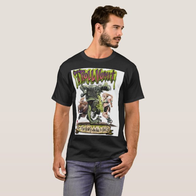 T-shirt Vomi de Troll - une bière anglaise de Dwarven ! (Devant entier)
