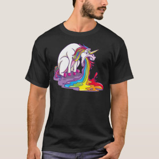 T-shirt VOMITING UNICORN Puking Unicornes par cadeau de jo