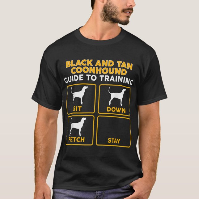 T - Shirt von Black and Tan Coonhound Funny Guide  (Vorderseite)