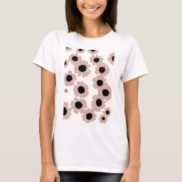 T - Shirt von Frauen mit beigefarbenem Blumendruck