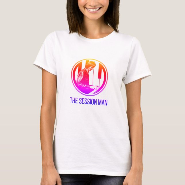 T - Shirt von Frauen mit dem Sitzungmann (Farbe) (Vorderseite)