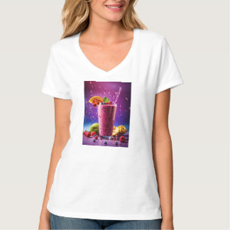 T - Shirt von Frauen mit lebendigem Smoothie-Desig