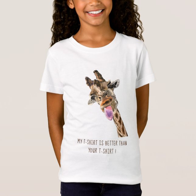 T - Shirt von Giraffe Funny Kid - Benutzerdefinier (Vorderseite)