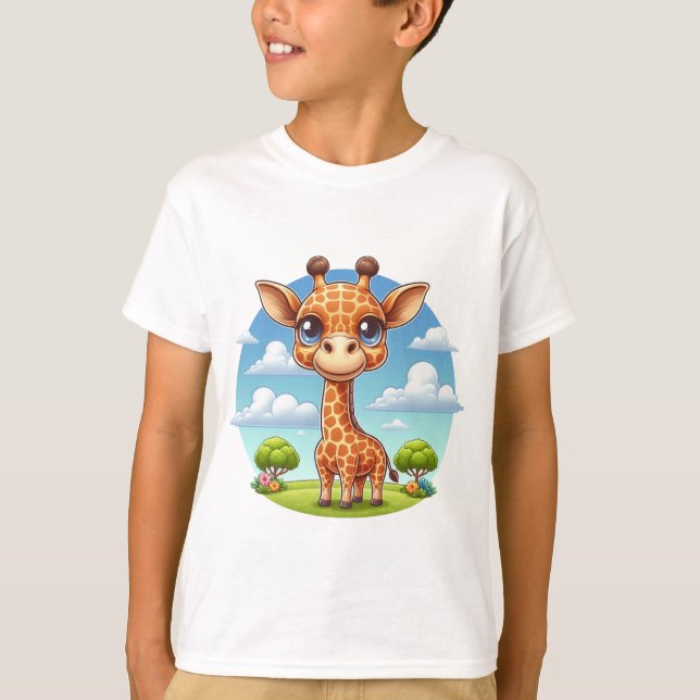 T - Shirt von Kindern mit Niedlicher Giraffe-Illus (Vorderseite)