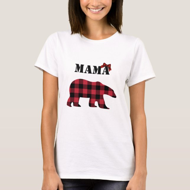 T - Shirt von Mama Bear Buffalo Kariert (Vorderseite)