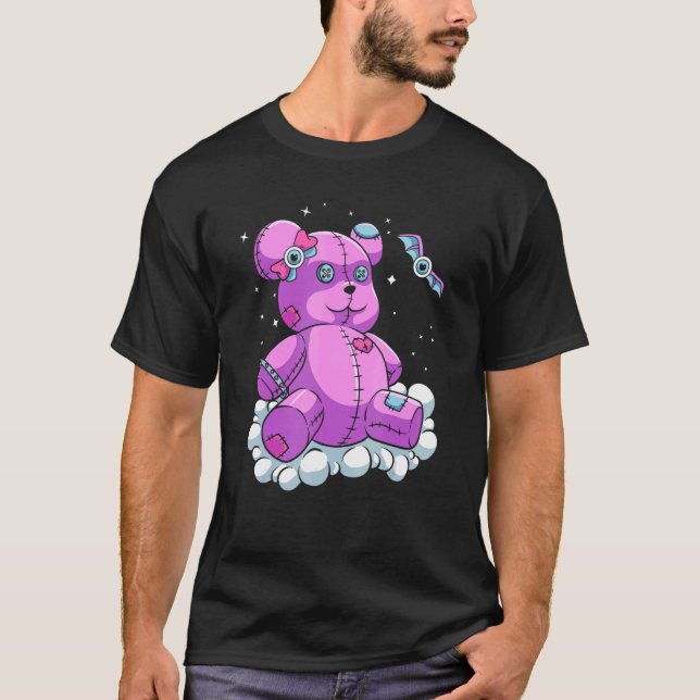T-shirt Voodoo Doll Pastel Goth Teddy Bear Witchcraft Hall (Devant)