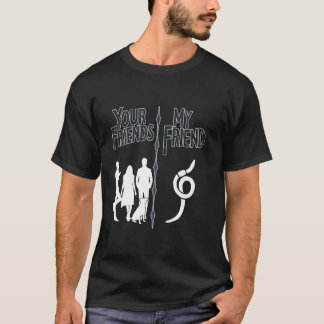 T-shirt Vos amis contre mon ami Funny Introvert vers ver l
