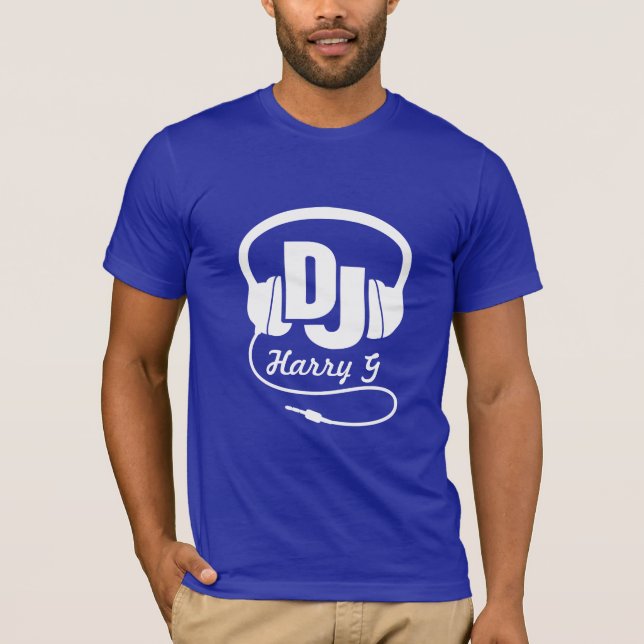 T-shirt Vos écouteurs nommés du DJ de blanc (Devant)