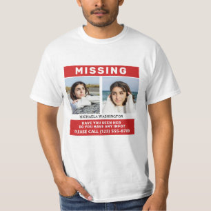 T-shirt VOS Photos & Texte "PERSONNE MANQUANTE"