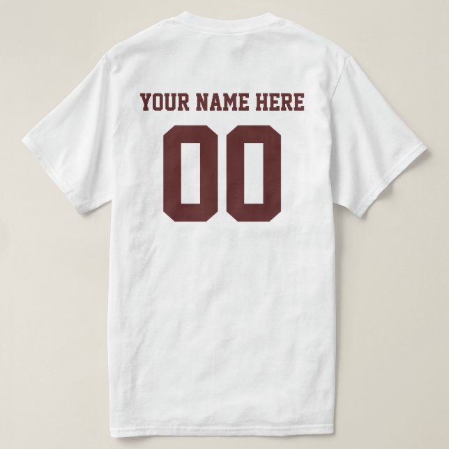 T-shirt Vos propres nombres et nom (Design dos)