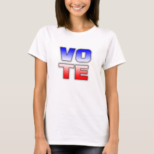 T-shirt VOTE Chemise de Textologie Rouge, Blanc et Bleu