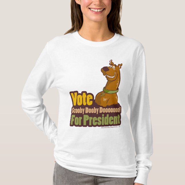 T-shirt Vote de Scooby Dooby Doo pour le président (Devant)