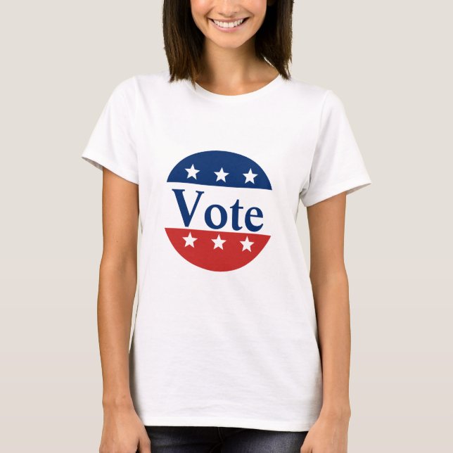 T-shirt Vote patriotique blanc et bleu (Devant)
