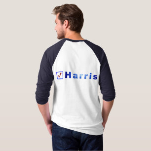 T-shirt Vote pour Harris Red Check in Blue Carré Box Shirt