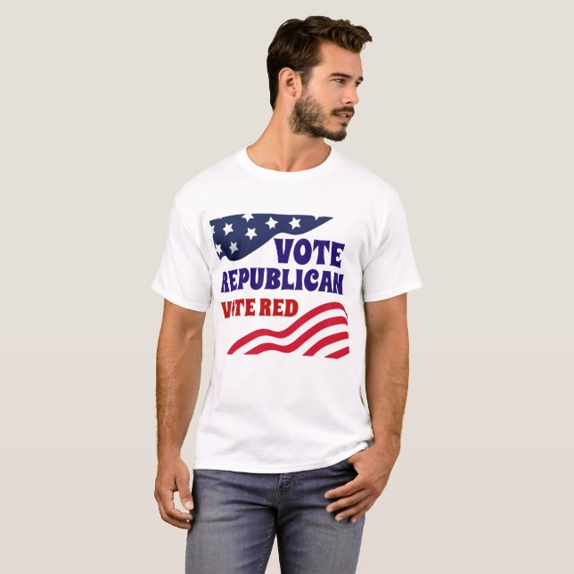 T-SHIRT VOTE RÉPUBLICAIN VOTE ROUGE (Devant entier)