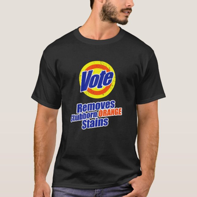 T-shirt Vote supprime les taches d'orange têtu Funny Anti  (Devant)