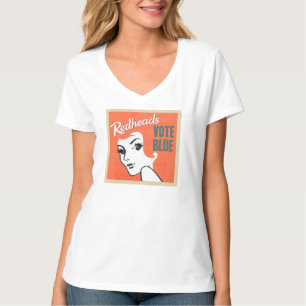 T-shirt Vote V BLEU - cou de roux