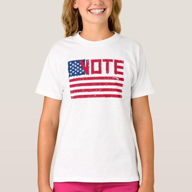 T-shirt Vote With Vote with US Flag (Votez avec le drapeau (Devant)