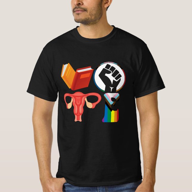 T-shirt Voter Livres Ovaires De Poing Lgbt Représente Oppr (Devant)