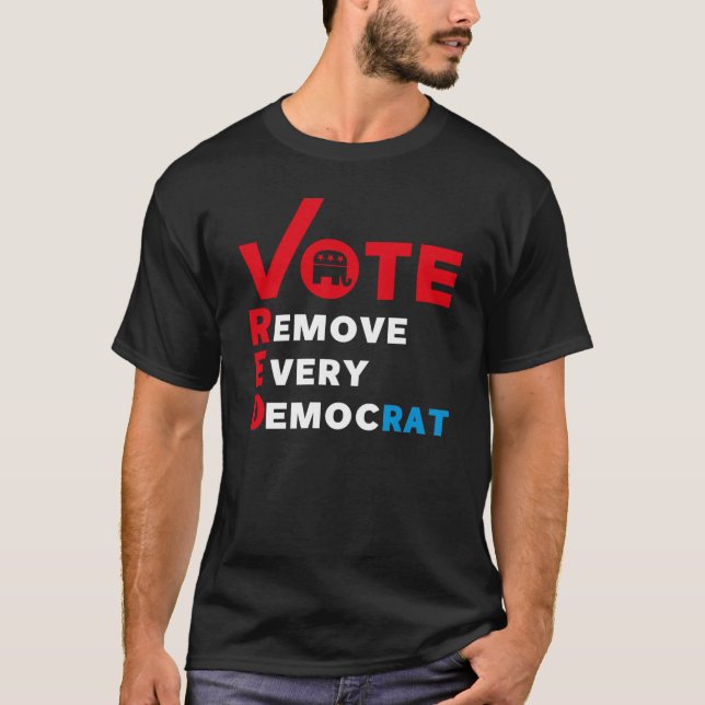 T-shirt voter rouge retirer tous les démocrates (Devant)