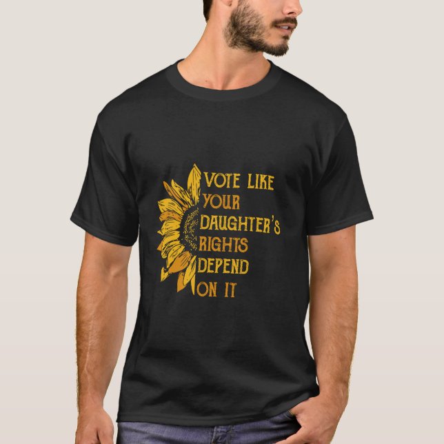 T-shirt Votez comme vos droits de fille tournesol Feminis (Devant)