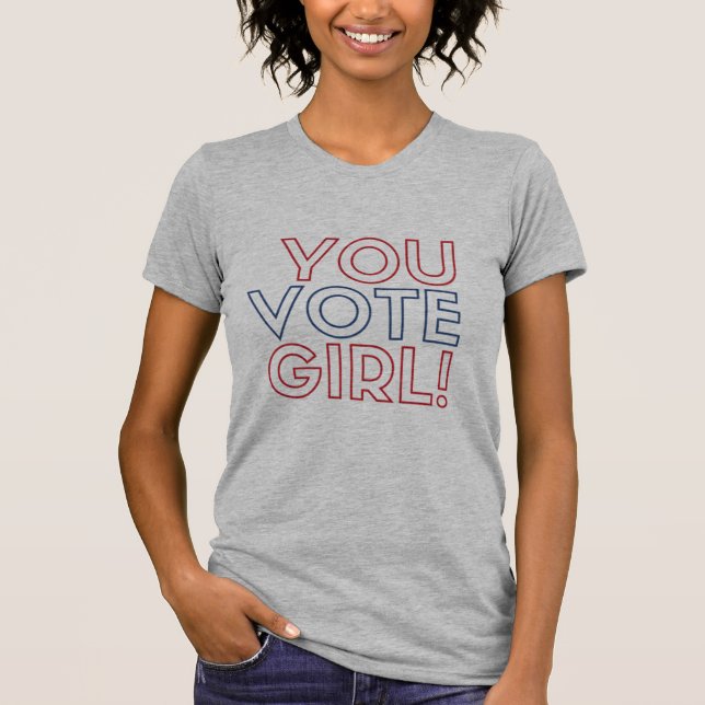 T-shirt Votez Fille ! Tee en toile Bella pour femmes (Devant)
