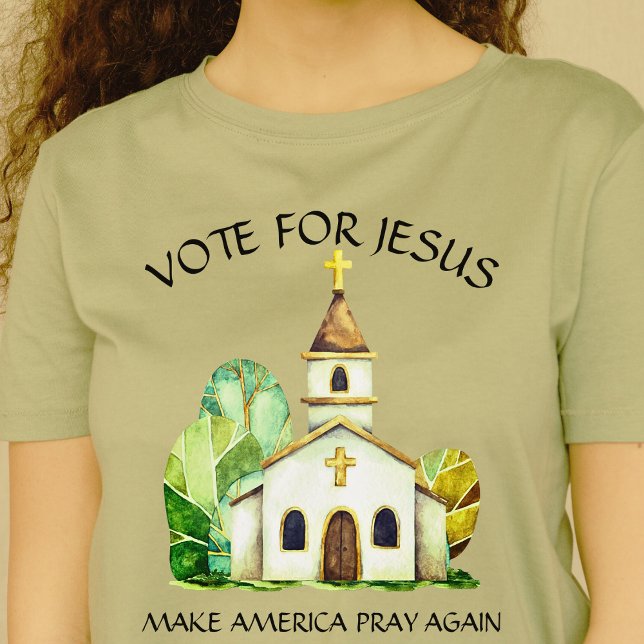 T-shirt Votez pour Jésus faire prier l'Amérique à nouveau  (Créateur téléchargé)
