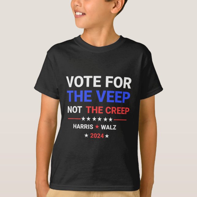 T-shirt Votez Pour Le Veep Pas Pour Le Creep Harris Waltz  (Devant)