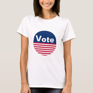 T-shirt Votez Red White and Blue Patriotic Stripes