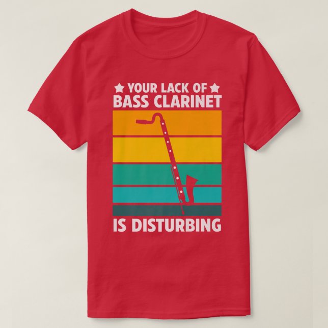 T-shirt Votre absence de clarinette basse instrument de mu (Design devant)