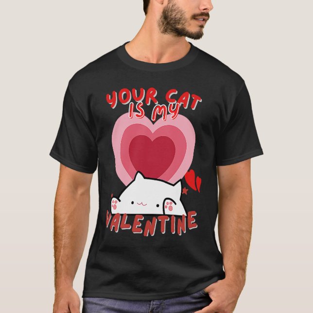 T-shirt Votre chat est ma Saint Valentin mignonne Saint Va (Devant)