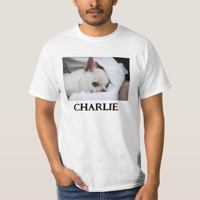 T-shirt Votre chiot chien animal de compagnie photo person (Devant)