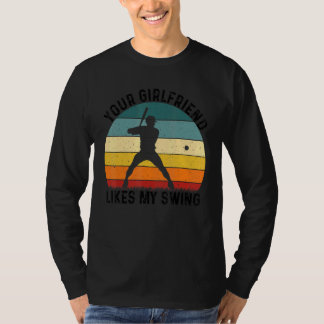 T-shirt Votre Copine Aime Mon Swing Softball Pour Hommes V
