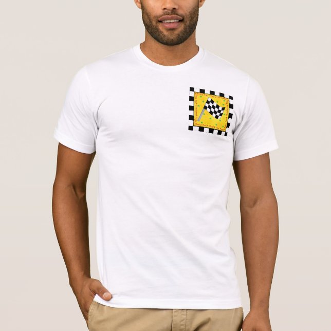T-shirt Votre coutume Checkered de drapeau d'équipe (Devant)