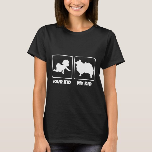 T-shirt Votre enfant Mon enfant Pomeranian (Devant)