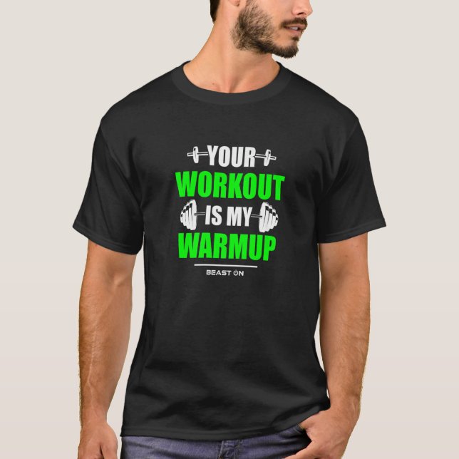 T-shirt Votre entraînement est Warmup Green Gym Fitness Bo (Devant)
