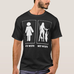 T-shirt Votre Femme My Wife Mens drôle pêche