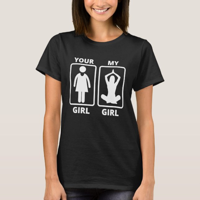 T-shirt Votre fille Ma fille Professeur de Yoga Citation a (Devant)