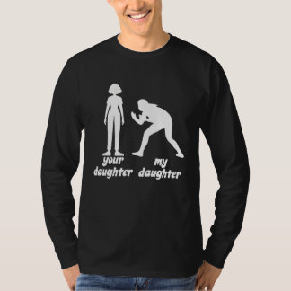T-shirt votre fille ma fille tenue de lutte aime couronne