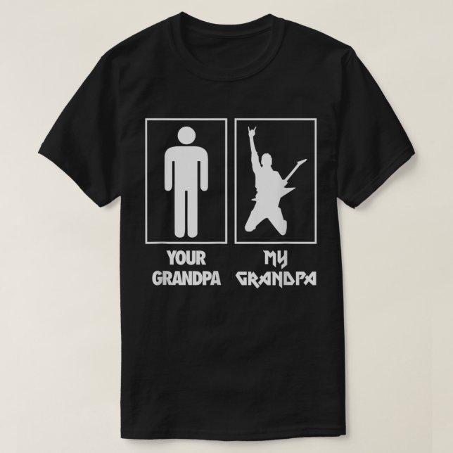 T-shirt Votre grand-père Ma grand-père Guitare (Design devant)