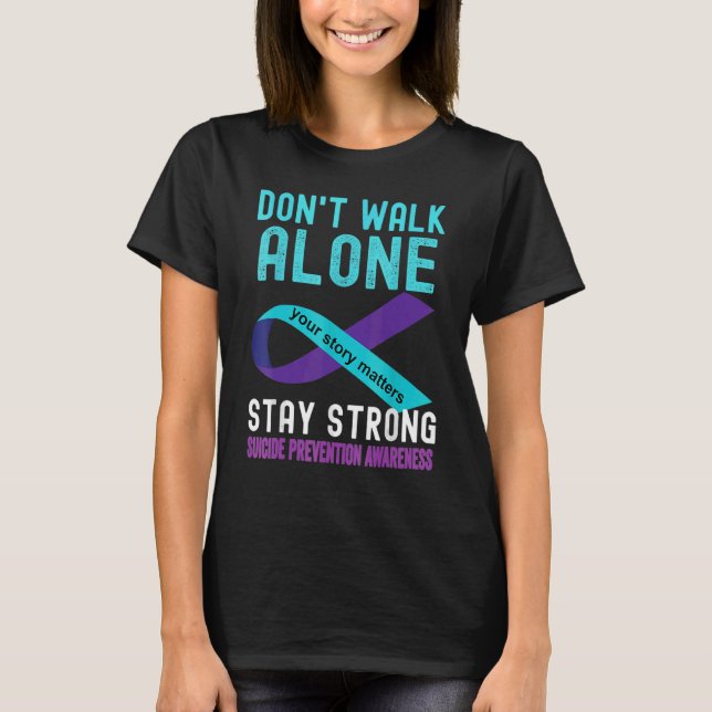 T-shirt Votre histoire compte Prévention du suicide Turquo (Devant)