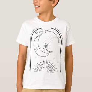 T-shirt Votre intuition Boho Stars Moon Abstrait Line Art 