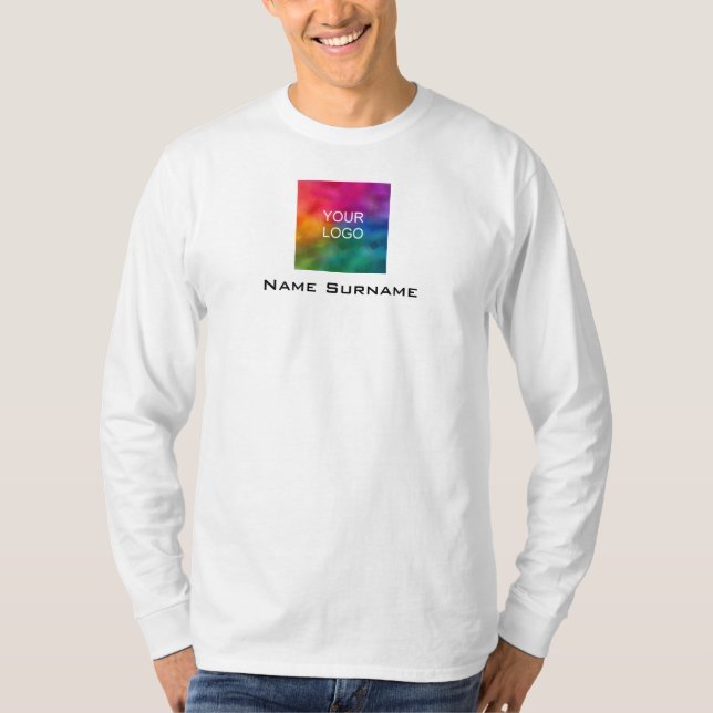 T-shirt Votre logo d'entreprise Double face pour hommes lo (Devant)