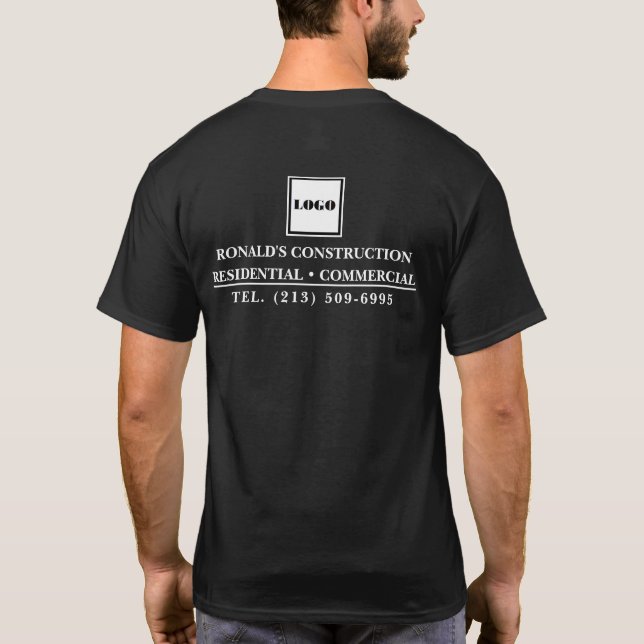 T-shirt Votre Logo Ici Entreprise Promotions Uniforme de t (Dos)
